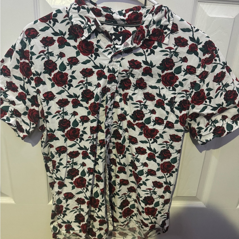 Rose Pattern Button Down